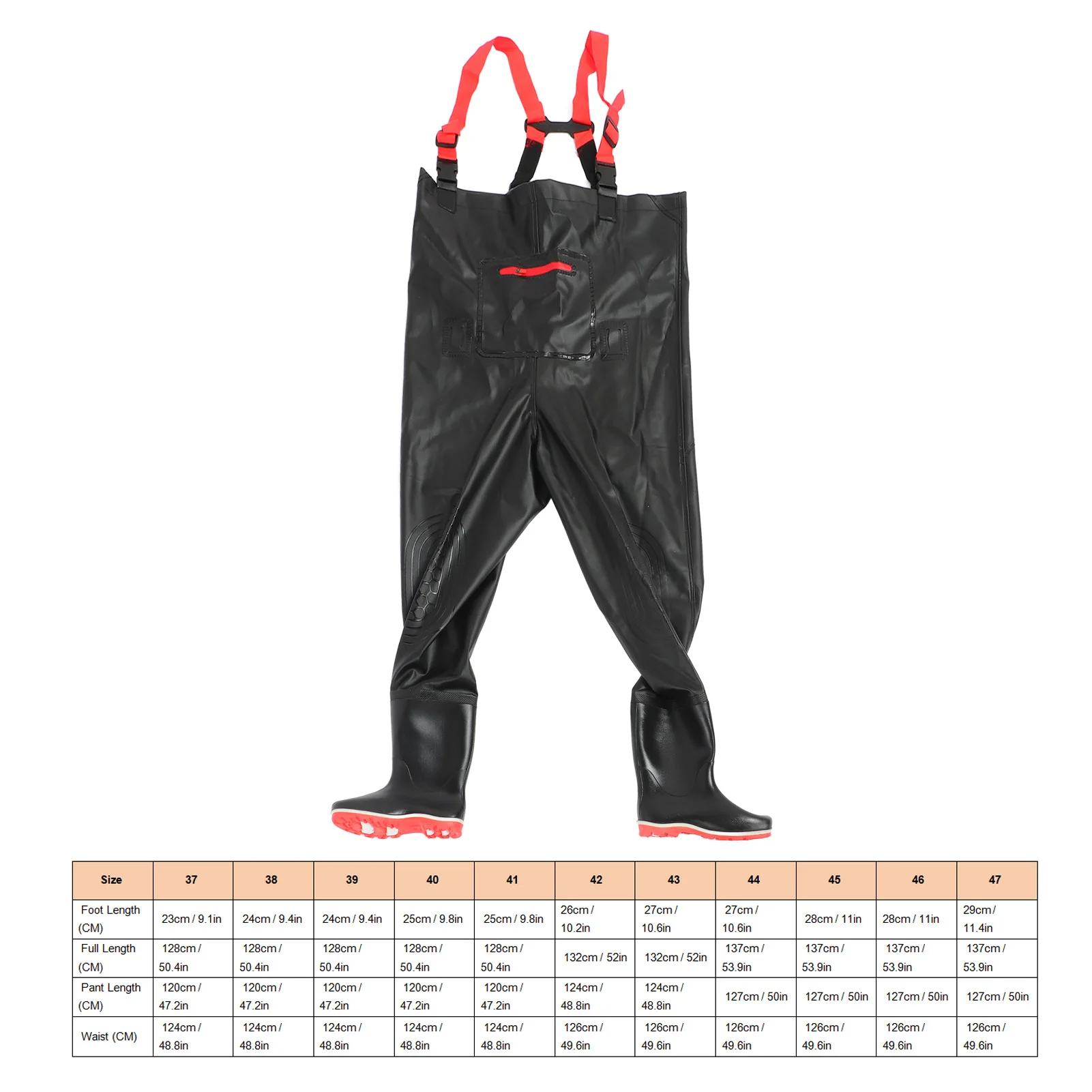 Chest Wader PVC Lightweight Waterproof Fishing Wading Pants with Anti Slip Boots for Men Women Bootfoot Wader Chest Wading Pants