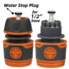 KESLA 2pcs 1/2" 3/4" Garden Hose Adapter 16mm Quick Connector Stop Plug Coupler Joint Water Irrigation Tube Repair Extender 3