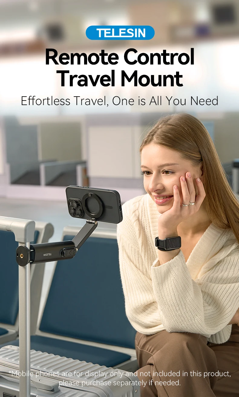 3 in 1 Selfie stick Phone Holder Wireless Remote Control Travel Clamp Magnetic 3