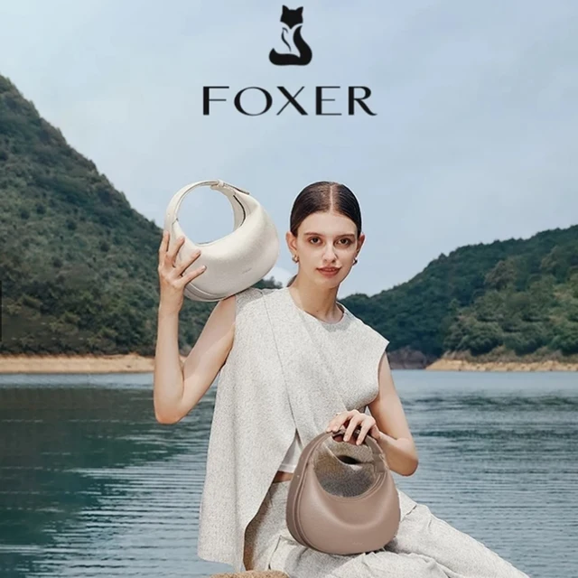 FOXER Brand PU Leather Women's Shoulder Bag 2026 Fashion Lady Crescent Luxury Design Half-moon Handbag Crossbody Bag Girl Gift 6