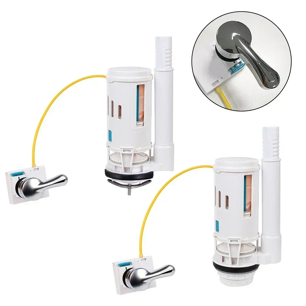 Toilet Cistern Flush Valve 2in Plastic Overflow Lever Operated Dual Flush Toilet Tank White Dual Water-saving Valve