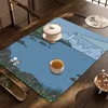Cat And Rabbit Cartoon Painting Kitchen Draining Mat Tableware Pad Coffee Dish Drying Mat Placemat Bathroom Kitchen Drain Pad 5