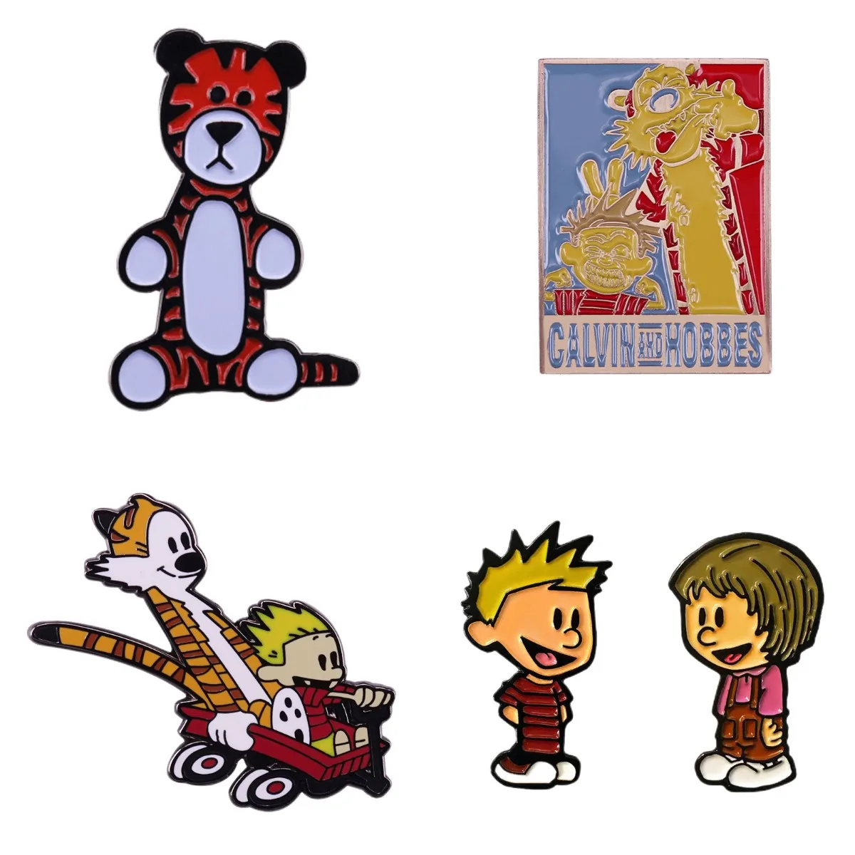 Fun Comic Enamel Pins Custom Cartoon Character Roller Coaster Tiger Brooches Luxury Copper Lapel Badges Jewelry Gifts for Kids