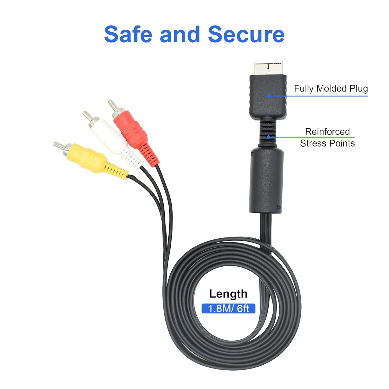 PS3 AV Cable Splitter RCA Audio Video