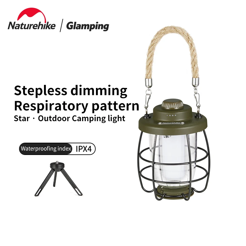 

Naturehike Mini Metal Hanging Lanterns 2000mAh Battery Warm Light Led Camp Lantern Rechargeable Lightweight Outdoor Tent Light