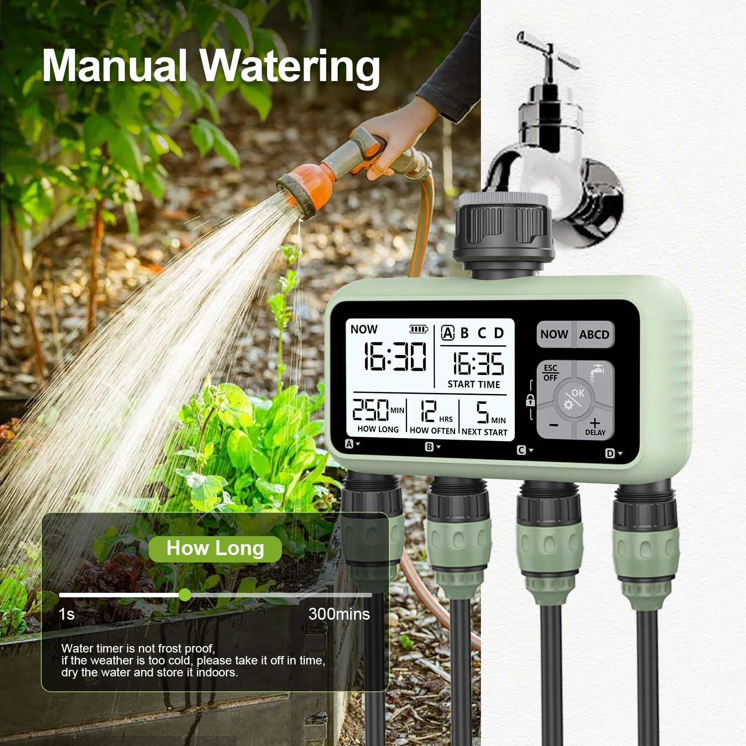 Eshico HCT-379 Intelligent Electronic Digital Automatic Water Timer Outdoor Home Garden Lawn Greenhouse Irrigation System 4 Eshico HCT-379 Intelligent Electronic Digital Automatic Water Timer Outdoor Home Garden Lawn Greenhouse Irrigation System 4
