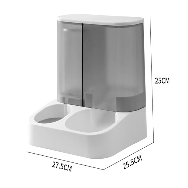 Pet Feeder 2-in-1 Pet Feeding Bowl Dog Cat Automatic Water Dispenser with Removable Stainless Steel Bowls Pet Supplies 6