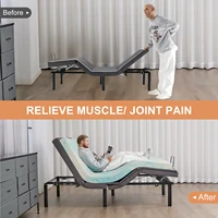 JHK Electric Queen Size Bed Ergonomic Adjustable Bed Frame with Wireless Remote Zero Gravity Bed with 2 USB Ports For Bed Room 4