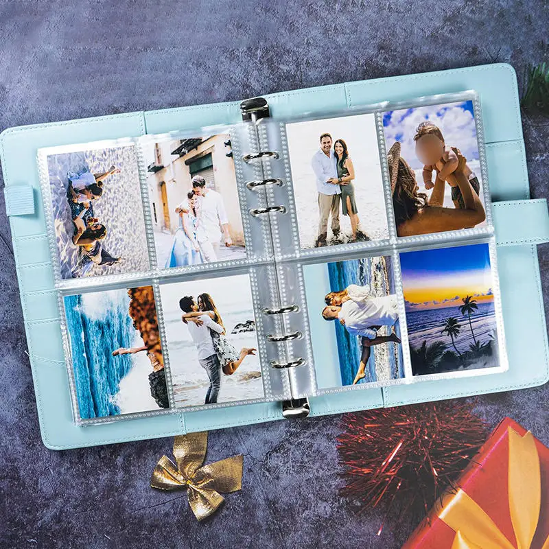 Kpop-Fotokartenordner mit 25 Seiten, Kartensammleralbum mit 4 Fächern und 200 Kartenfächern, PU-Ledereinband zum Organisieren von Karten – Detail 18