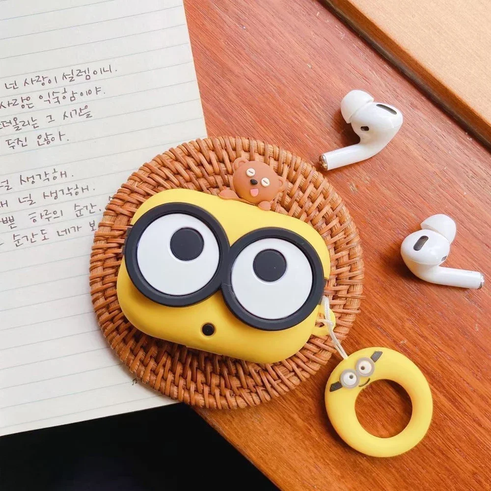 Cute Cover for Apple AirPods 1 2 3 Pro 2 Case 3D Big Eyes Cartoon Case Headphone Box Earphones Protective Cases Accessories