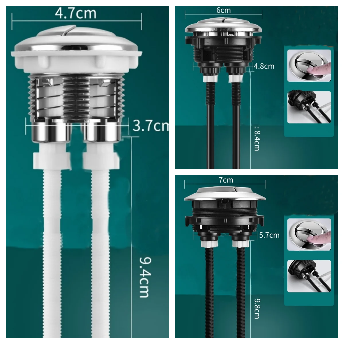 Description Picture 2 of item1PCS Universal Dual Flush Toilet Water Tank Button Round Flushing Valve Closestool Replace Push Buttons For Bathroom Accessories