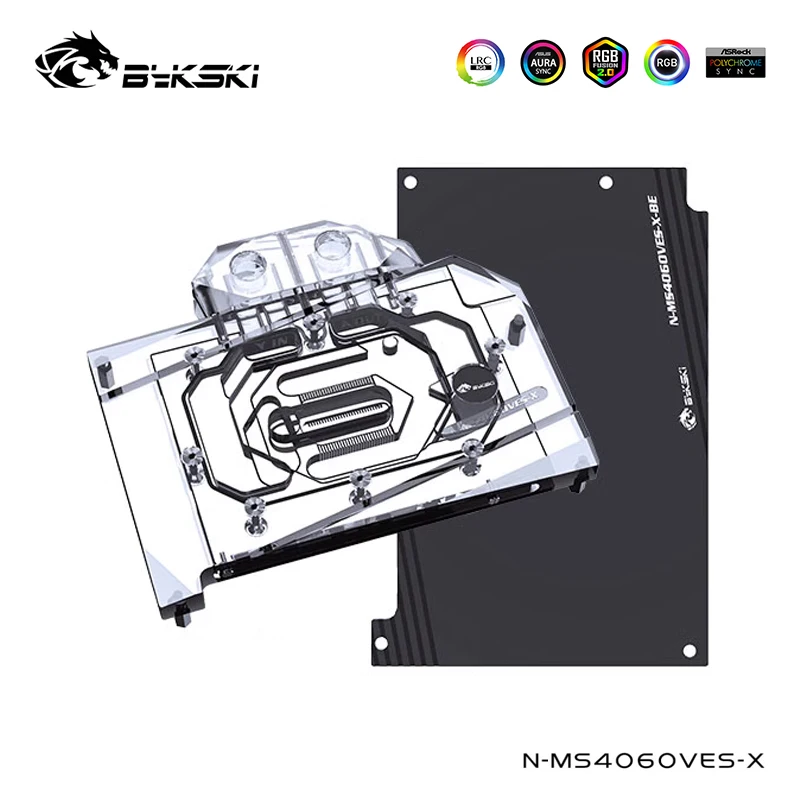 Bykski Water Cooler Uso Per Msi Geforce Rtx 4060 Ventus 2X Black 8G Oc/Gaming X 8G Blocco Di Raffreddamento, Con Piastra Posteriore, N-Ms4060Ves-X