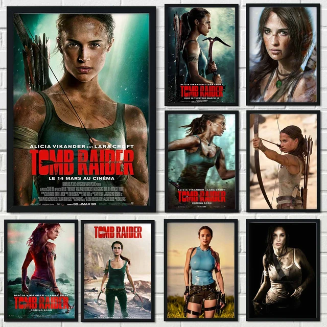 Filme tomb raider alicia vikander simle impressão arte lona cartaz para  sala de estar decoração da parede casa imagem - AliExpress