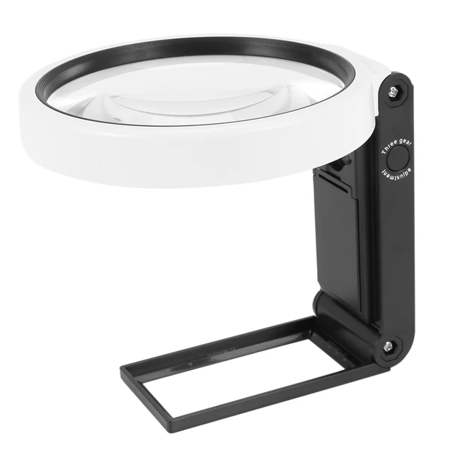 10X 30X Magnifying Glass with Light and Stand, Handheld Standing LED  Illuminated Magnifier, Folding Reading Magnifying Glass with for Seniors  Read, Coins, Stamps, Map, Jewelry, Close Work 