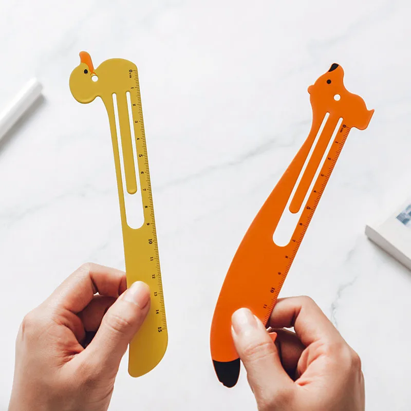 Cartoon Metal Bookmark Ruler Book Holder Clip Measuring Scale School Supplies