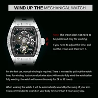 MEGIR Men's Automatic Mechanical Watch with Stainless Steel Case Silicone Band Skeleton Dial Waterproof Sport Wristwatch 4