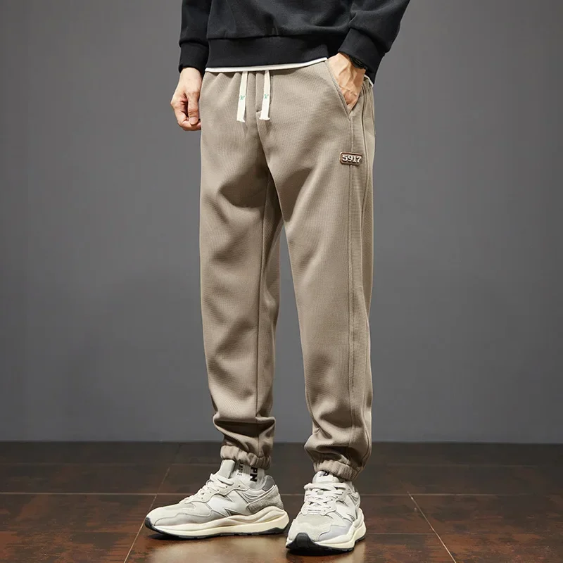 Winter Men's Fine-grained Printed Cargo Pants Multifunctional Outdoor Windproof Cargo Pants Korean Version of Men's Leggings