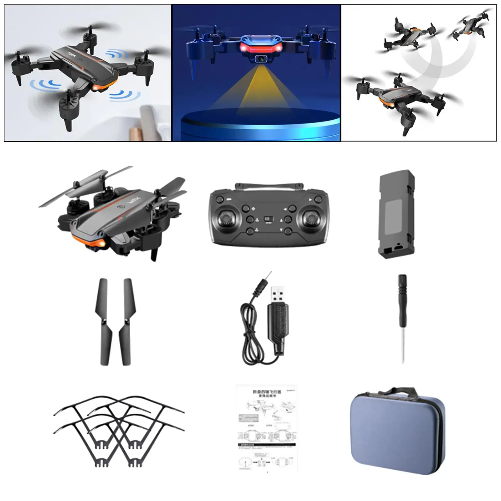 Mini RC Drone 4K Smart Hover Gesture Control One Click Take Off and Landing  Speed Control Anti Fall Anti Crash Airplane Model
