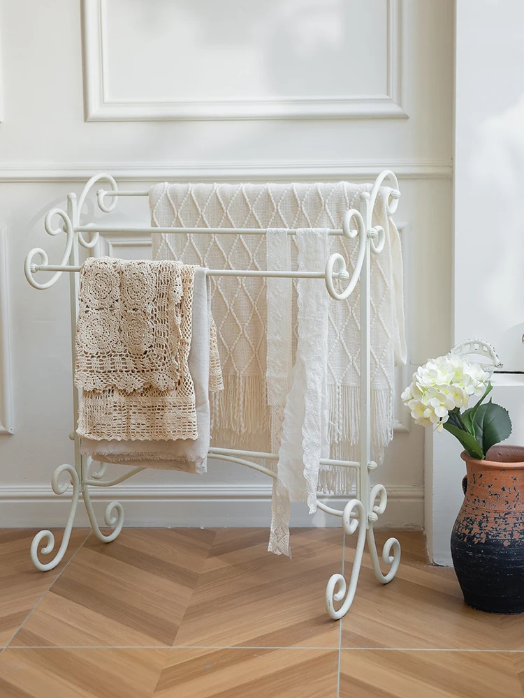 Wrought Iron Clothes Shabby Chic Clothes Rail Cream Metal Clothes