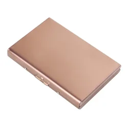 Sleek RFID Blocking Slim Aluminum Card Holder Wallet (Rose gold)