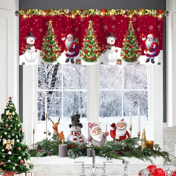 Christmas Short Curtains Valances, 1