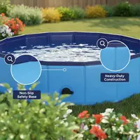 Piscine pliable pour animaux de compagnie, bleue, 31,5 x 31,5 x 7,9 pouces, PVC 4