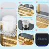 Brushed Gold 304 Stainless Steel Waterfall Style Modern Kitchen Large Single Slot Button Integrated Digital Display Faucet Set 4