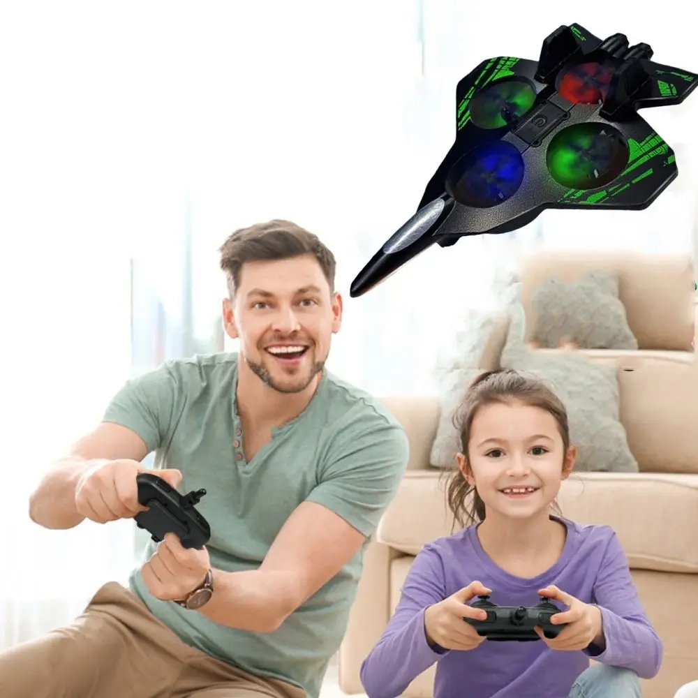 EPP Foam Remote Control Foam Fighter RC Drones Gravity Sensing Four Motor Helicopter Toy with Light Durable RC Hobby Jet Plane