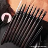 Round Wood Handle Nail Art Brush Triangular Spatula Drawing Painting Line Pen Flat Round Metal Manicure Tools 5