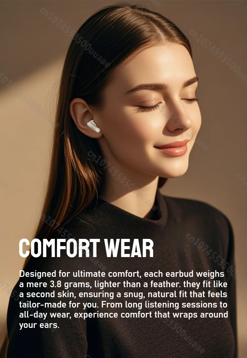 Monster AuraFit GT22 -35dB Active Noise Cancelling Earbuds 360° Stereo Wireless Bluetooth Headphone ANC Bluetooth 5.3 Earphone