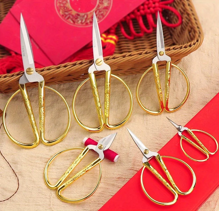 1pcs Stainless Steel Sewing Scissors Short Cutter Durable Vintage Household Needlework Embroidery Tailor