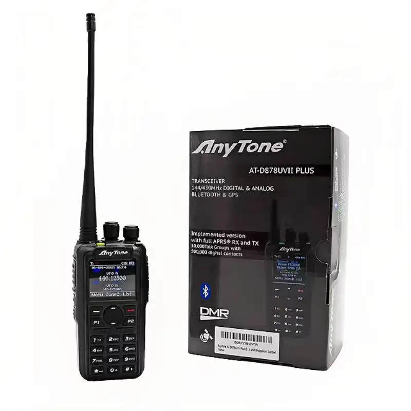 Anytone AT-D878UVII Plus walkie talkie DMR Two Way Radio ATD878UVII PLUS GPS Bluetooth APRS FM D878UVII Plus Amateur Dual band 6