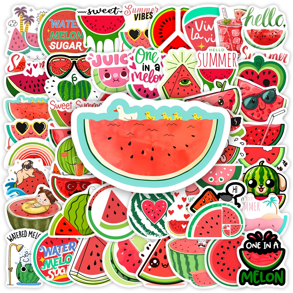 Cartoon Summer Watermelon Stickers DIY Gift Toy Waterproof Decal Scrapbook Junk Journals Laptop Phone Luggage Bottle Decorative