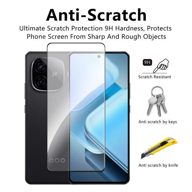 Enhanced Screen Protector for Vivo and IQOO Smartphones, Tempered Glass with Camera Lens Protection
