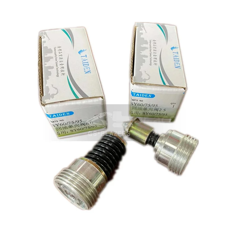 For Sany SY55 60 65 70 95 hydraulic tank oil return check valve 2.5/6.0 pressure spool excavator parts