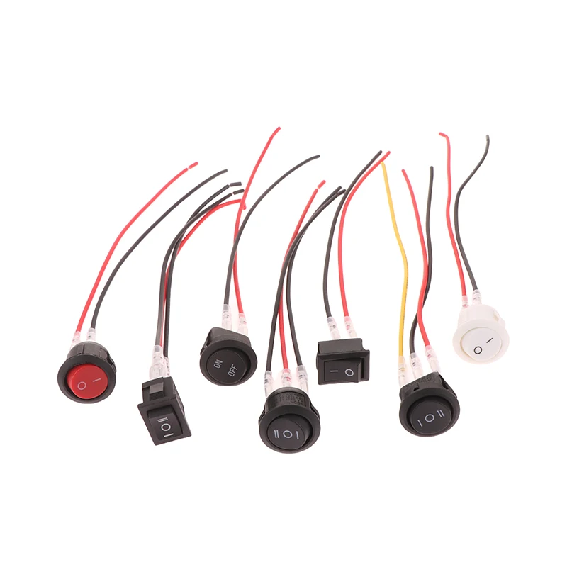 Mini Rocker Switch 5Pcs 12 Volt ON Off Toggle Switch Pre-Wired Electrical Switches