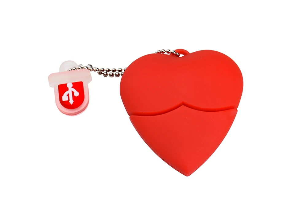 Cartoon Red love Flash Drive 64 GB Pen Drive USB 2.0 Memory Stick 32 GB Portachiavi regalo U Disk Regali di nozze 16 GB 8 GB 4 GB_voghion.com