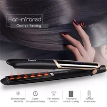  Professional Hair Straightener Curler Hair Flat Iron Negative Ion Infrared Hair Straighting Curling Iron Corrugation LED Display 