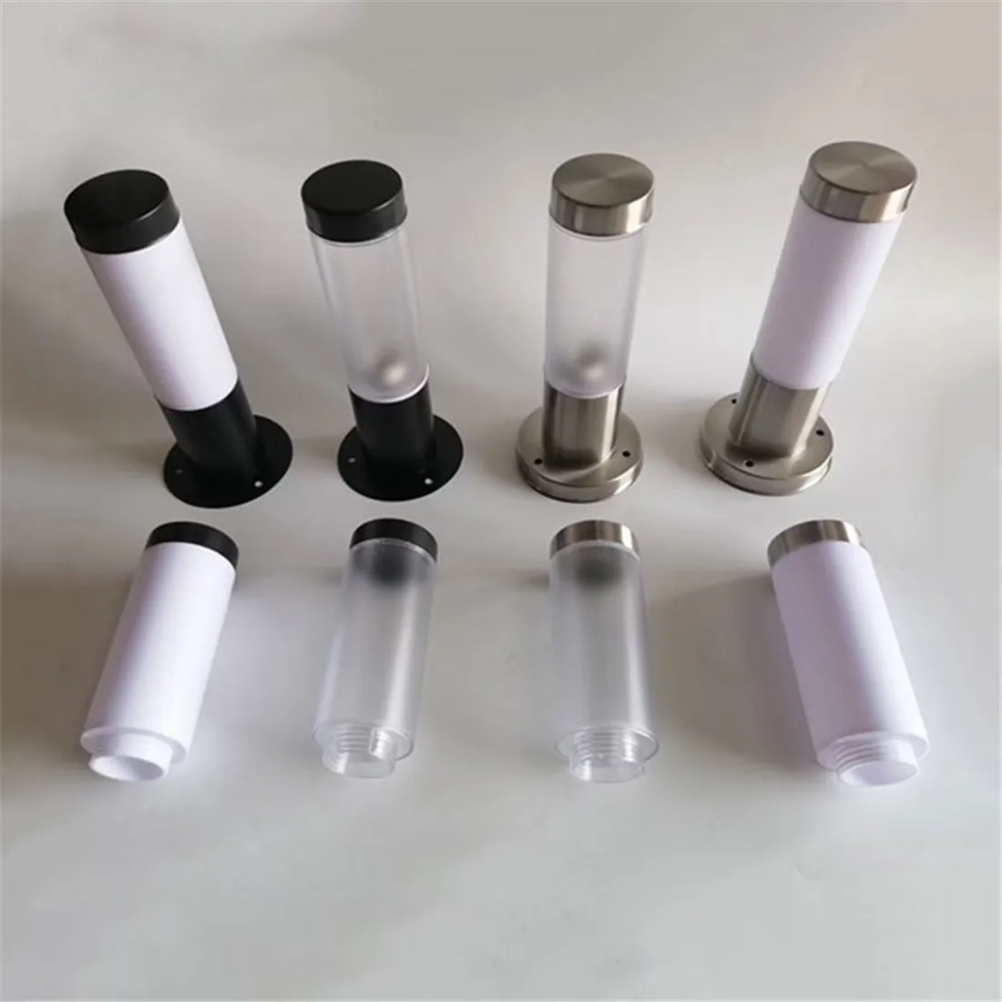 Outdoor White PC Frosted Acrylic Shade Pillar Lamp Landscape Corridor Porch Path Post Light Lamp Pillar Bollard Light for Home 6