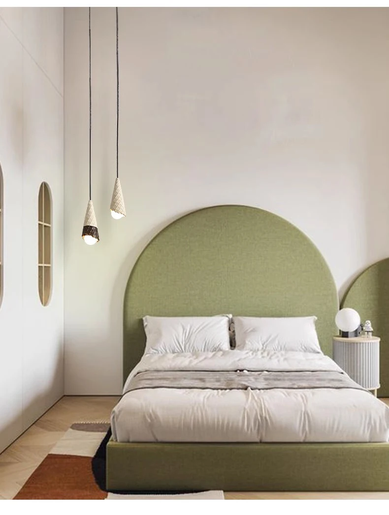 Description Picture 5 of itemCeramic Ice Cream Pendant Lamps LED Children's Room Bedside Lamp Creative Ice Cream Shop Boy Girl Room Nursery Suspended Lights