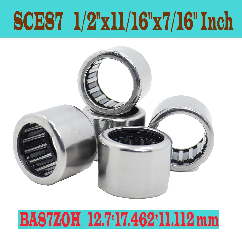 

SCE87 Bearing 12.7*17.462*11.112 mm ( 5 PCS ) Drawn Cup needle Roller Bearings B87 BA87Z SCE 87 Bearing