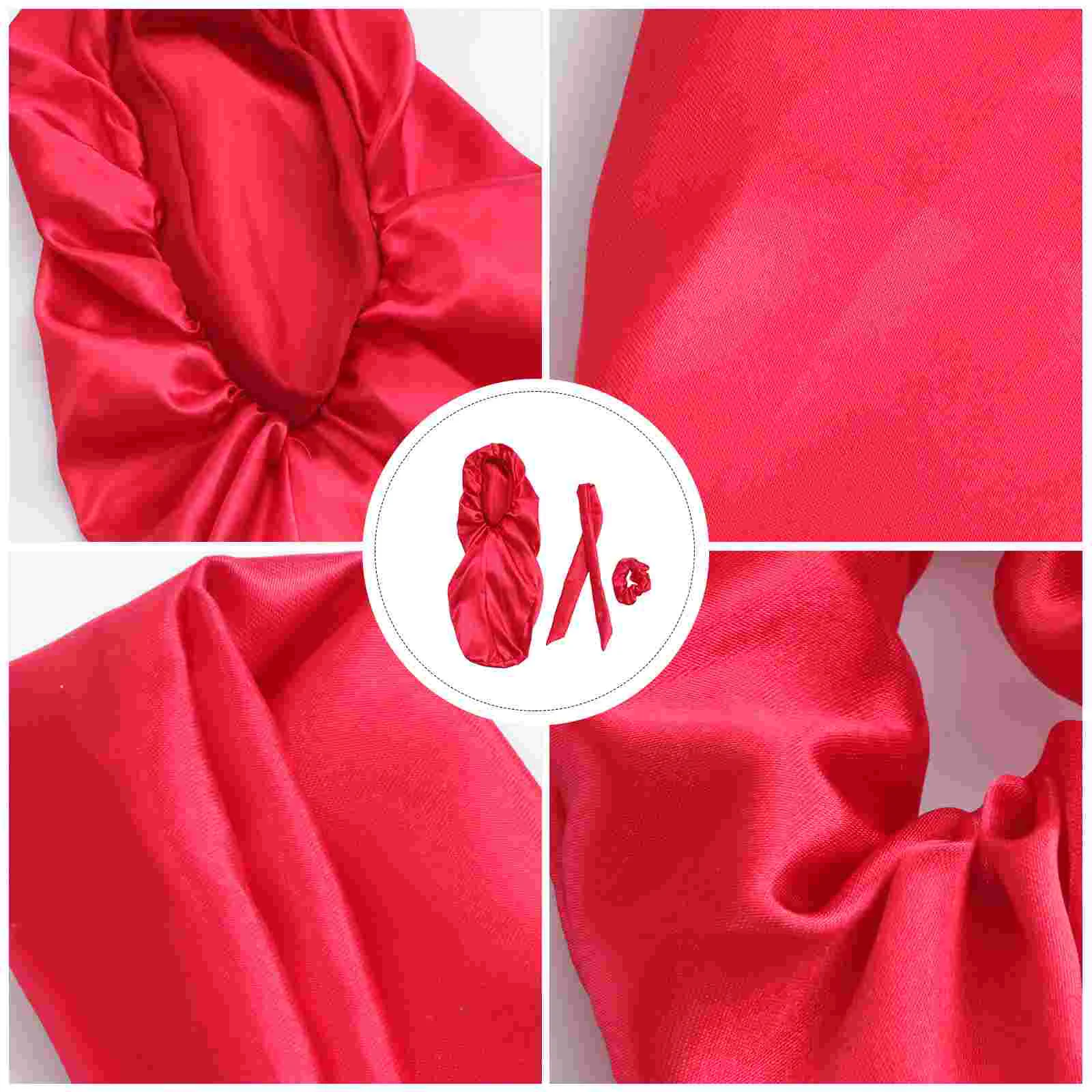 

3 Pcs Broadside Hair Three Piece Turban Cap Women' Womens Head Wraps Satin Night Sleeping
