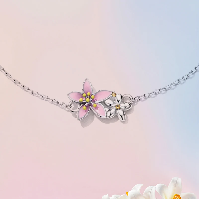 専用 SAKURAのアーチ bracelet⌖1064 他 WOSTU 925 Sterling Silver Original Pink Sakura Bracelet