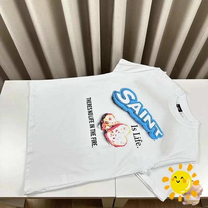 

Высококачественная хлопковая Футболка оверсайз 24SS в стиле High Street asual, белая футболка