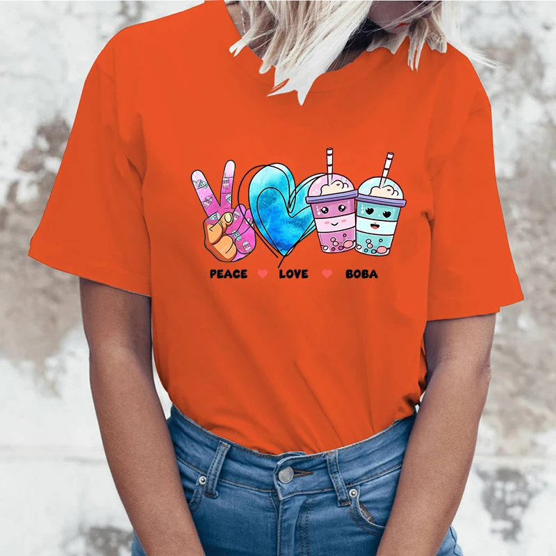 Рисунок 4 - Новинка, футболка с принтом Peace Love Boba
