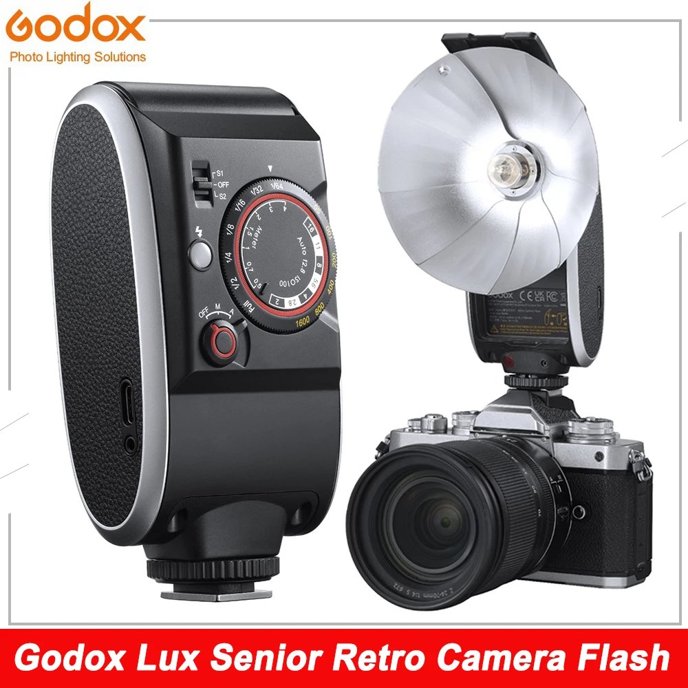 

Godox Lux Senior Retro Camera Flash GN14 6000K±200K 7 Levels Flash Speedlite Trigger for Canon Nikon Fujifilm Olympus Sony Camer