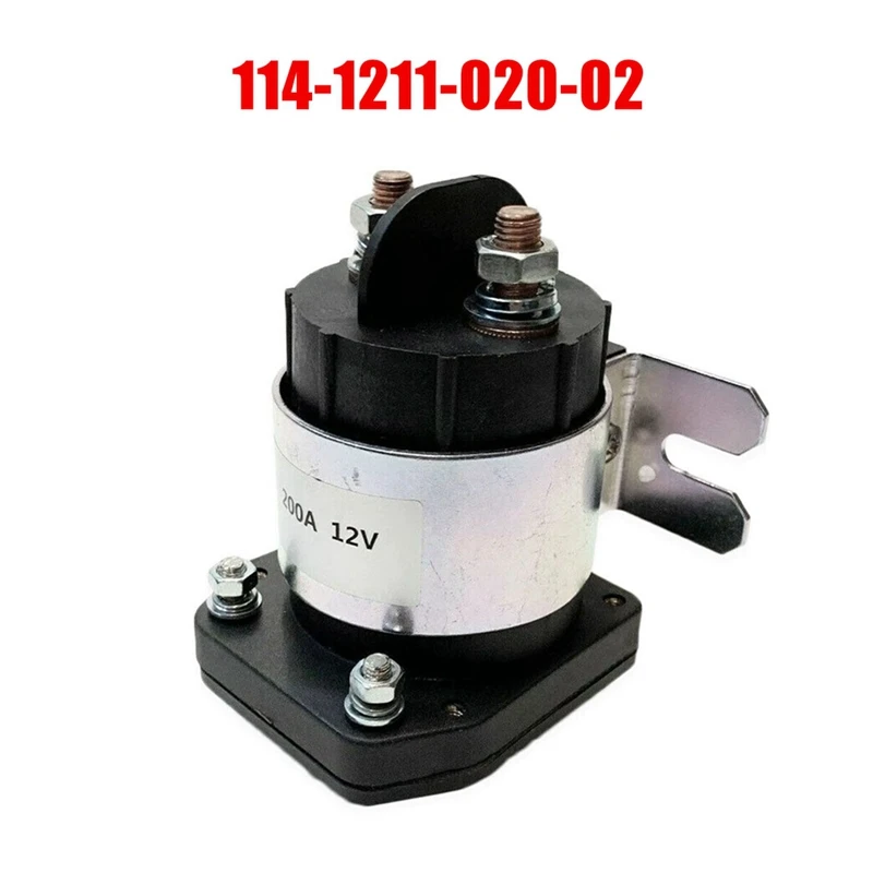 1 Pezzo 12V Solenoide 4 Terminali Argento E Nero 200 Amp Per Trombetta 114-1211-010, 114-1211-020 Per Vari Avviatori