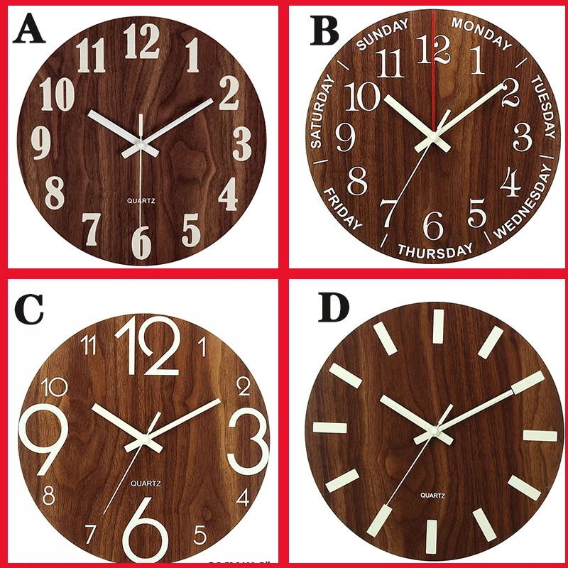 

Unique Round Wall Clock Silent Luminous Wall Clocks Modern Wall Art Home Decorations