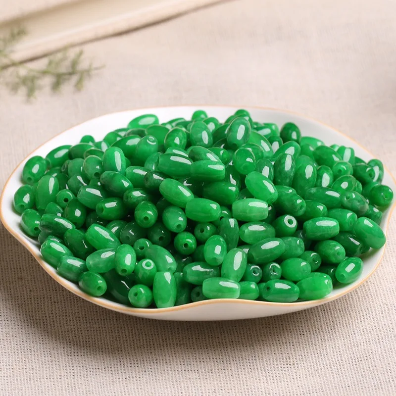 

Natural Myanmar Green Jade Rice Beads For Jewelry Making Diy Bracelet Necklace Burma Jadeite Marquise Shape Bead Accessories