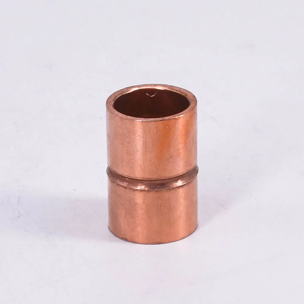 6.35-159mm 1/4" 3/8" 1/2" 5/8" 3/4" 1"-6.25" ID Copper End Feed Solder Straight Coupling Pipe Fitting Connector Air Conditioner copper tube brass pipe fitting